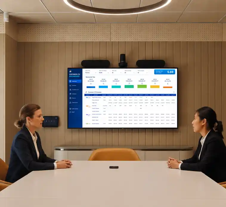 Control room monitors showing live logistics dashboards