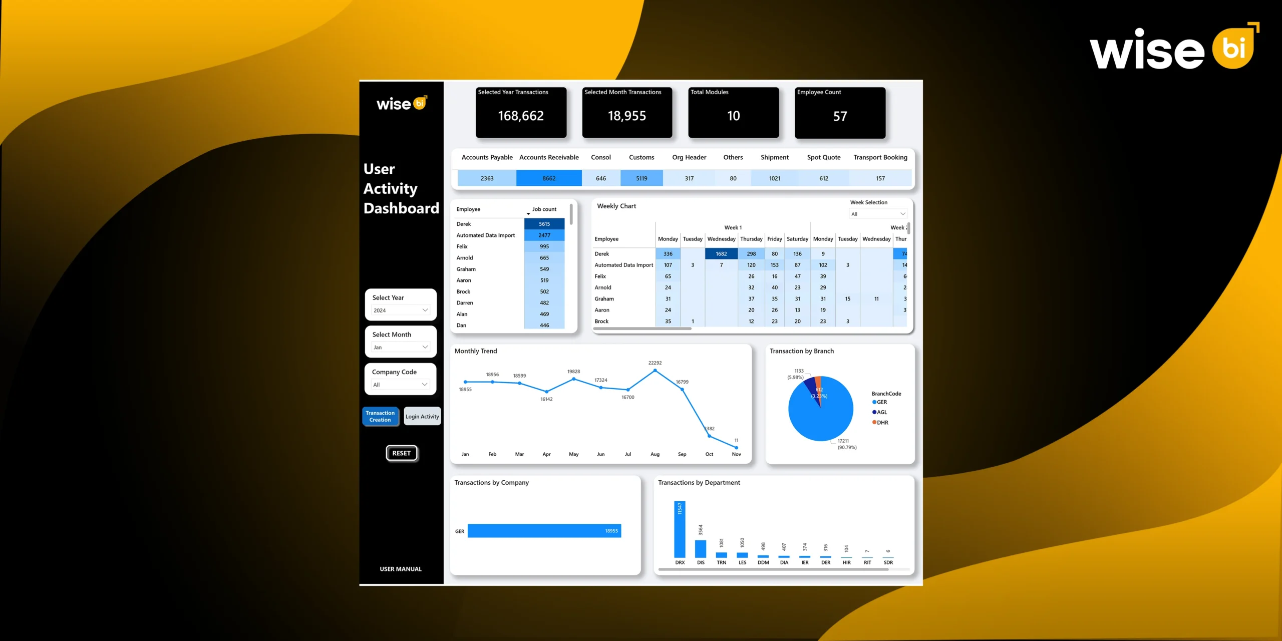 User Activity Dashboard and Its Importance in Modern Logistics Operations – Wise BI
