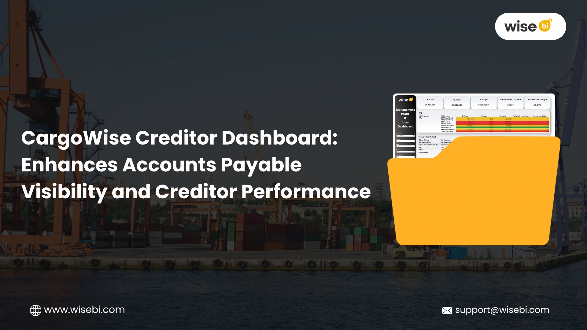 BI dashboard monitoring CargoWise accounts payable performance - WiseBI